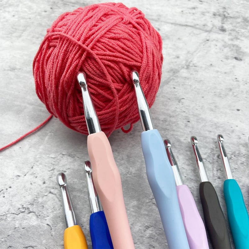 Mdoker Size B/1(2mm) Crochet Hook,Extra Long Crochet Hooks for Arthritic Hands,Ergonomic Grip Soft Handles for Beginners and Experiecced Crochet Lover,Comfortable/Easy to Use - Image 5